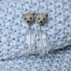 Kate Spade Arctic Friends Polar Bear with Crystal Pave Earrings